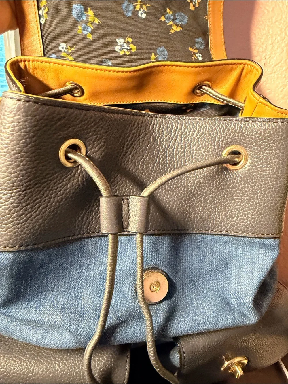 Coach Denim and Leather Billie Backpack